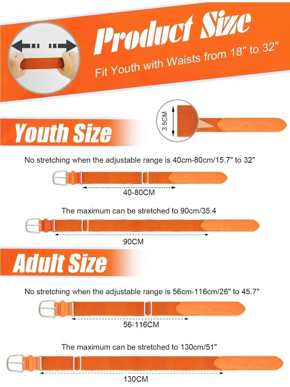 ROLVNHTV Adult Baseball Softball Combo Set Orange Socks Belt Arm Sleeves NEW⁠